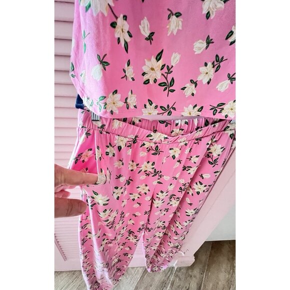 DRAPER JAMES Women's Sz M Pajama Set Pink MAGNOLIA Floral Soft Sleeveless - Picture 11 of 16